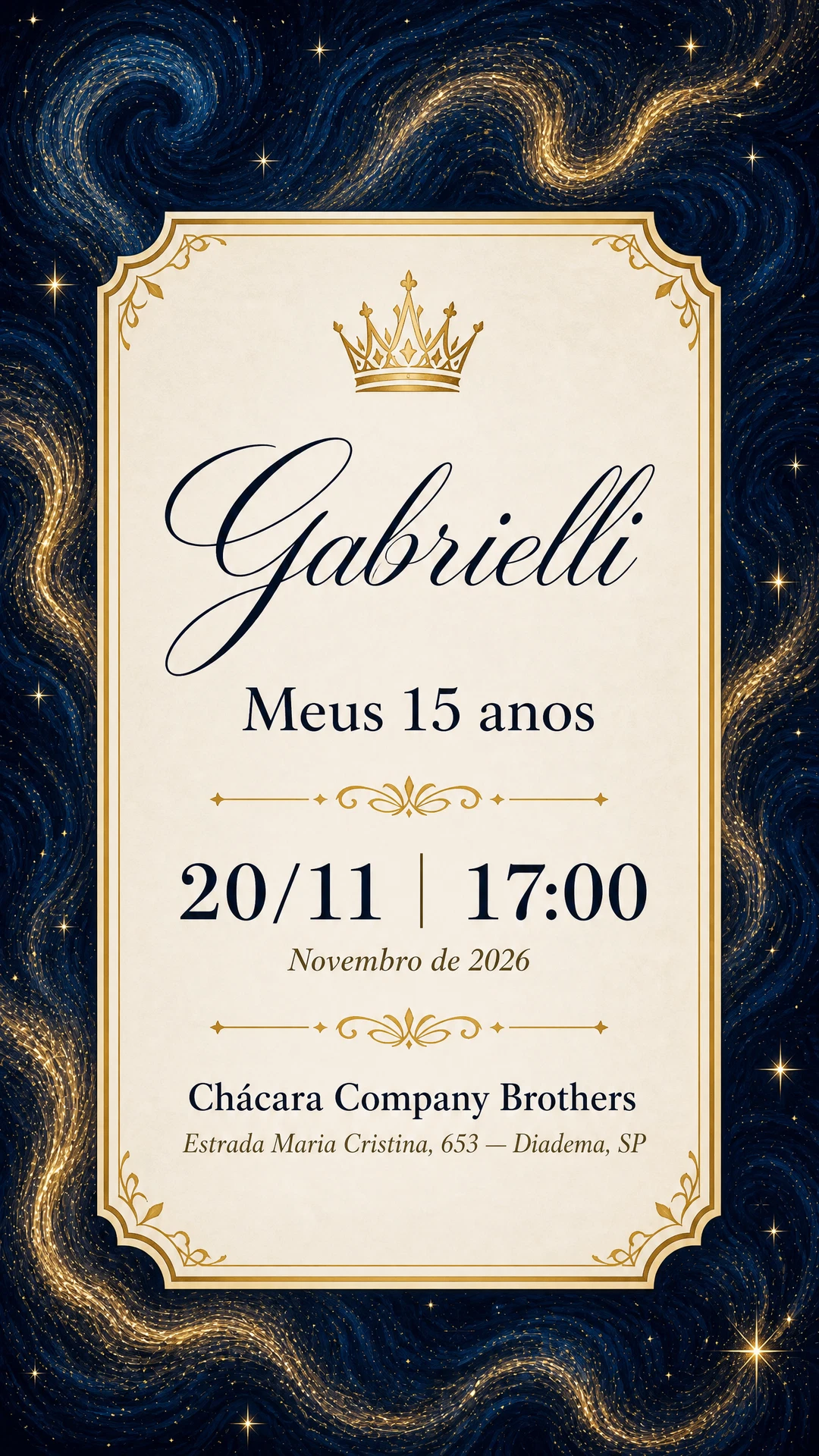 Convite Gabrielli 15 anos